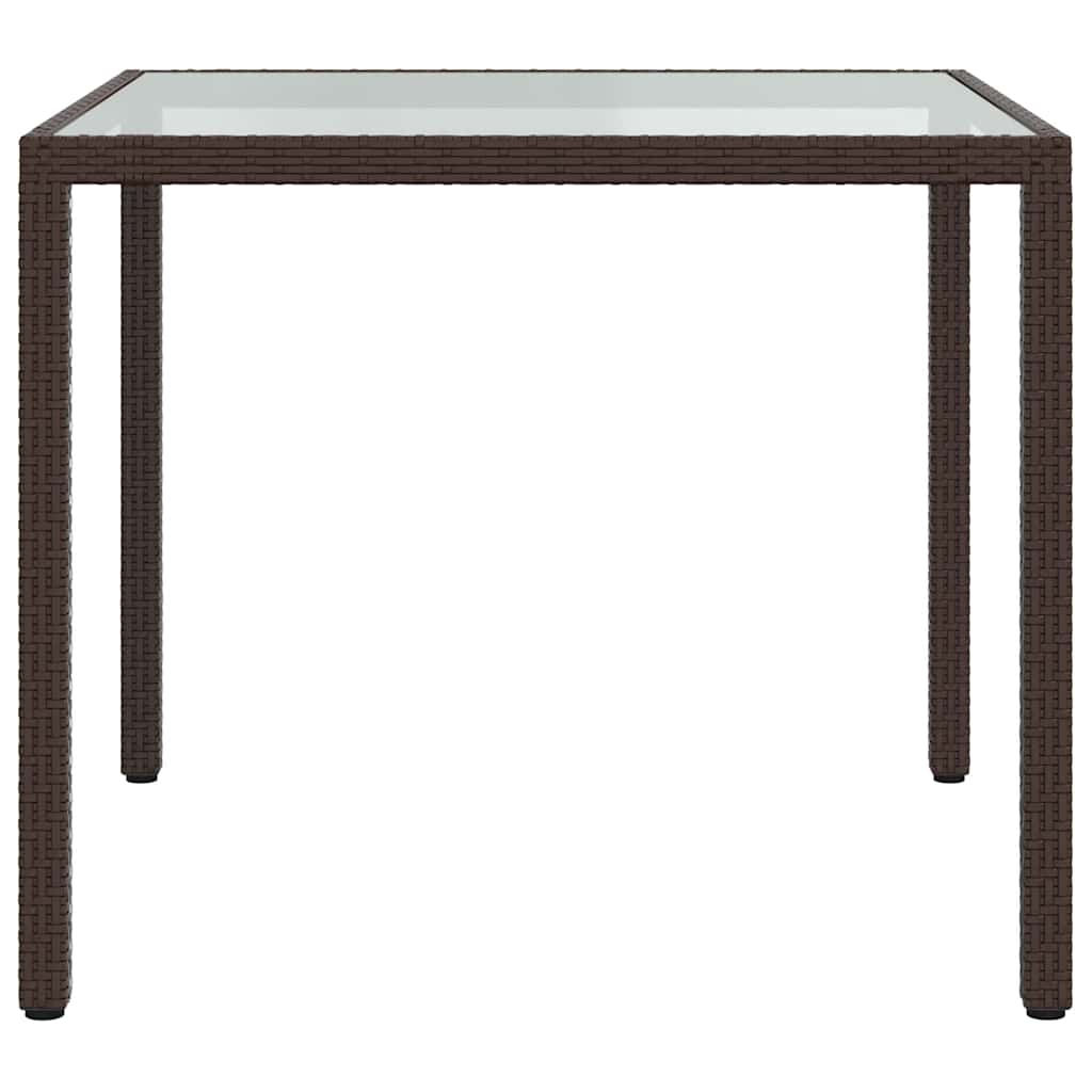 Udendørs spisebordssæt 3 dele polyrattan brun - brun og hvid, 90 cm bordlængde, 2 - number 10.