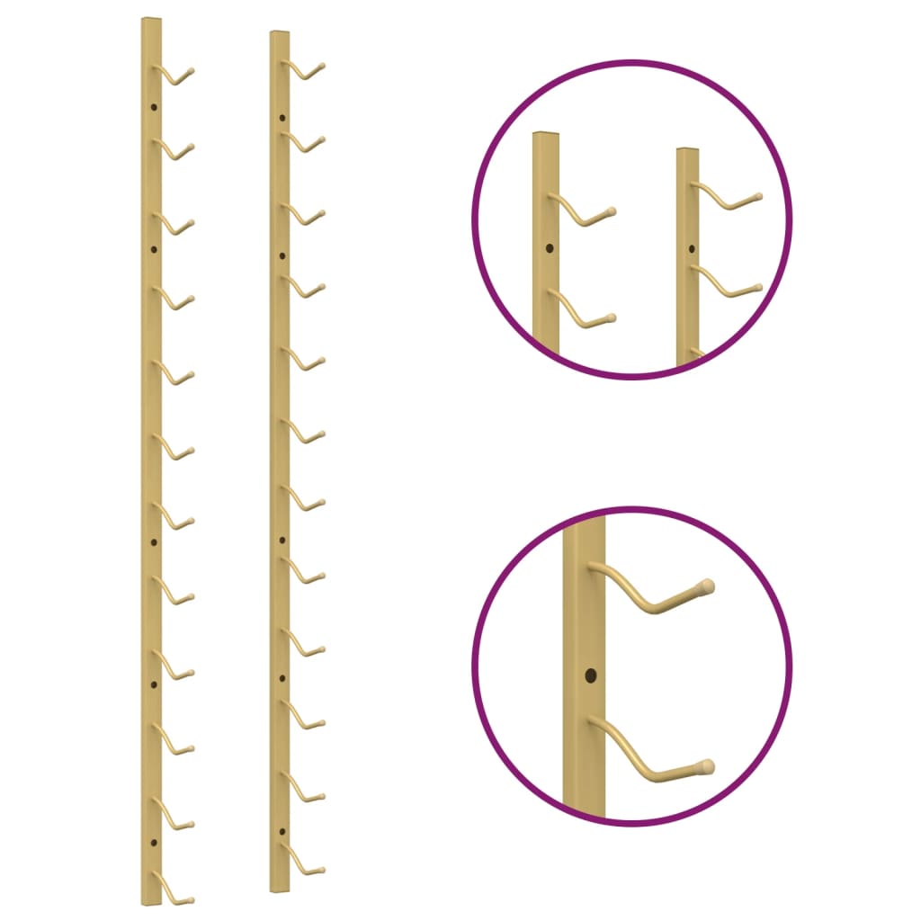 Væghængt vinreol til flasker jern guldfarvet - guld, 1, 12, x - number 4.