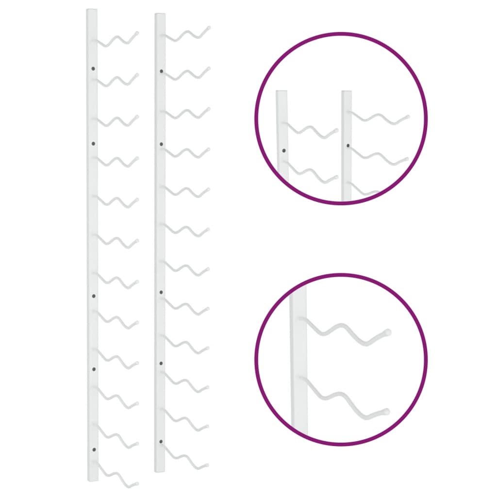 Væghængt vinreol til flasker jern - hvid, 1, 24, x - number 6.
