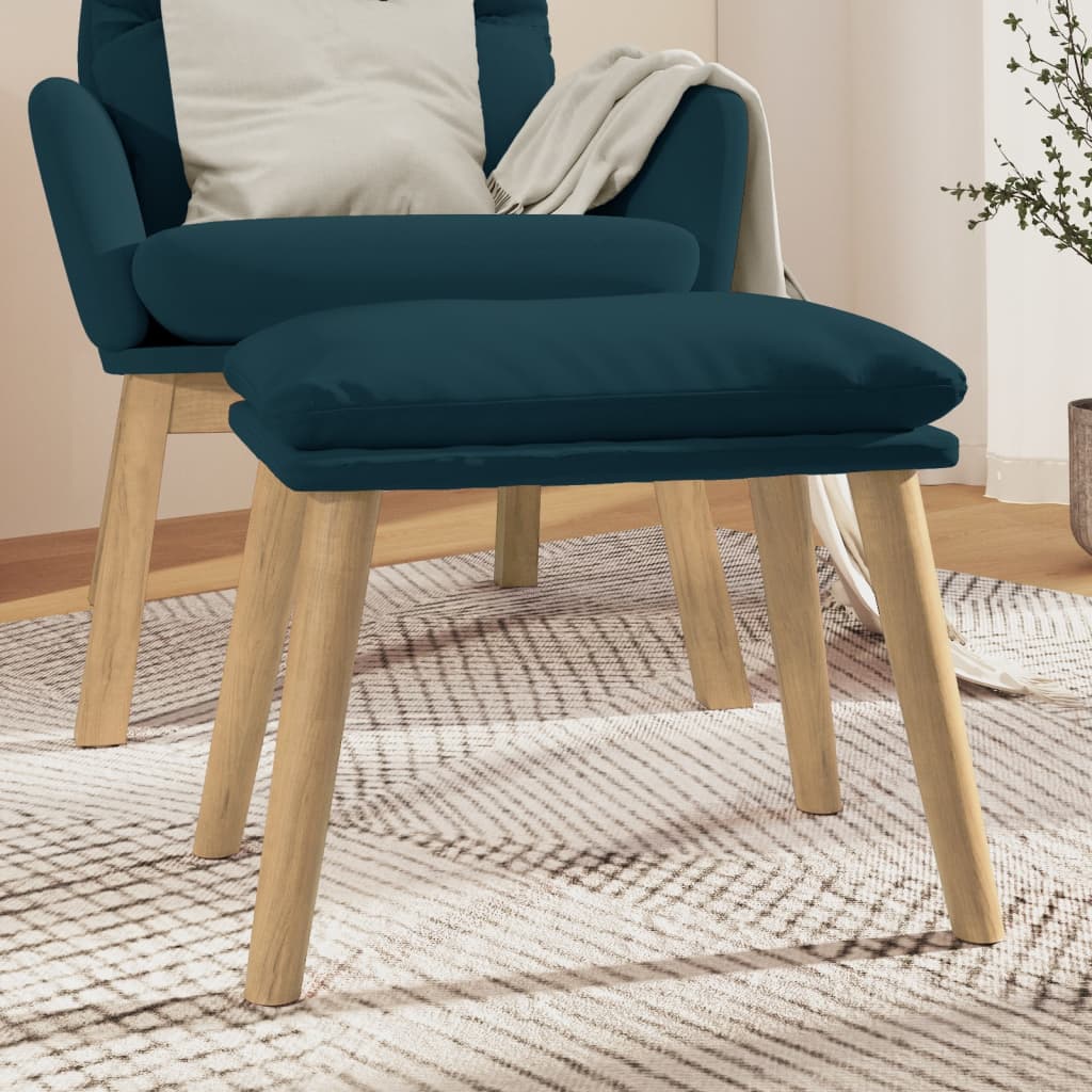 Fodskammel 45x29,5x35 cm fløjl - blå, 1, lysebrun - number 1.