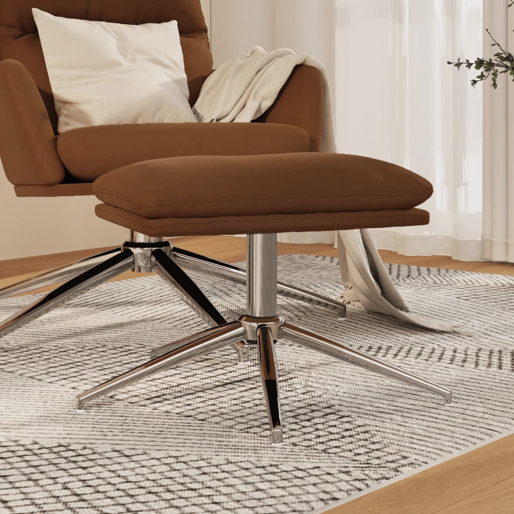 Fodskammel 60x60x35 cm mikrofiberstof brun - number 1.