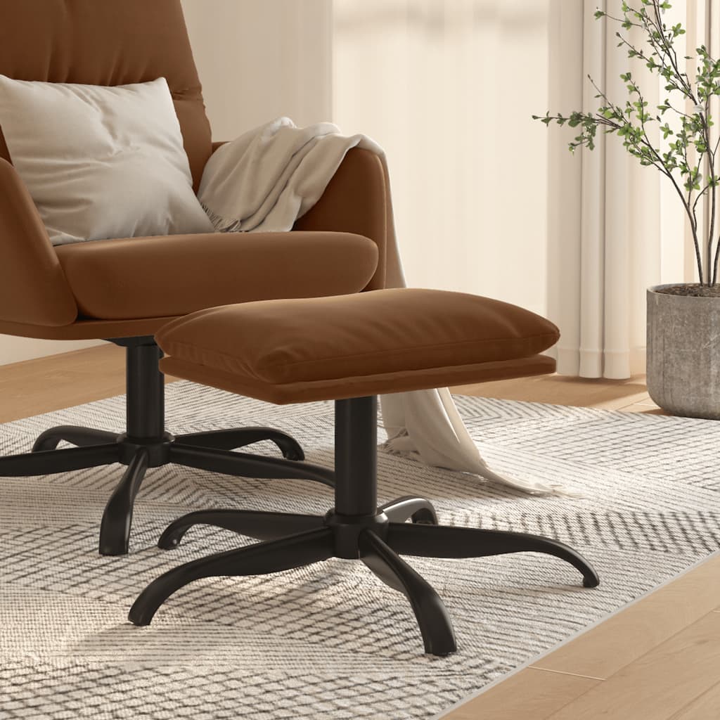 Fodskammel 60x60x36 cm mikrofiberstof - brun, 1 - number 1.