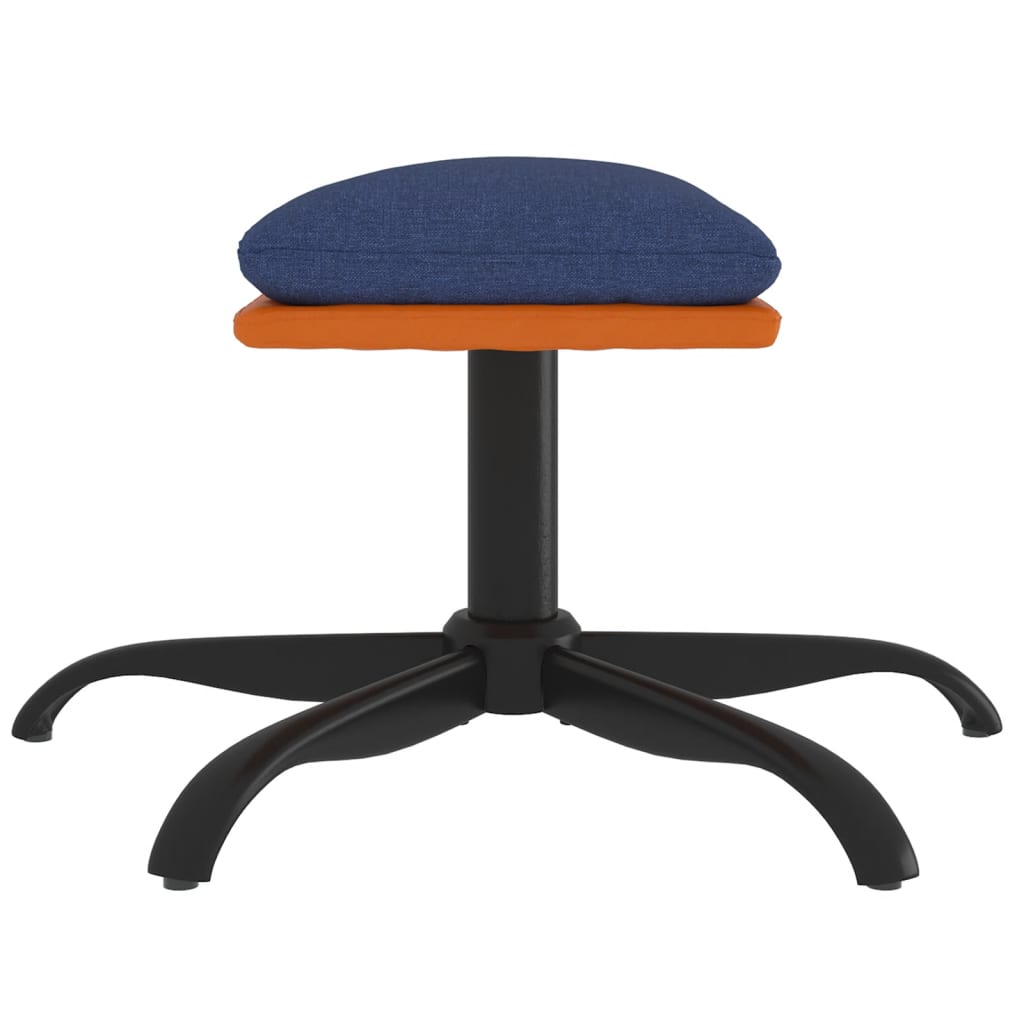 Fodskammel 60x60x36 cm stof og kunstlæder blå - blå og brun, 1 - number 4.