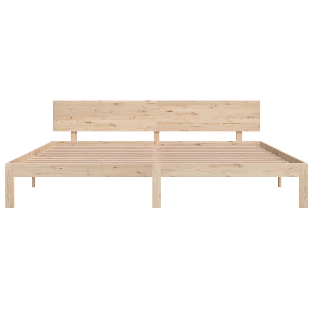 Okvir kreveta punog bora - prirodne boje, 200 x 200 cm - number 4.