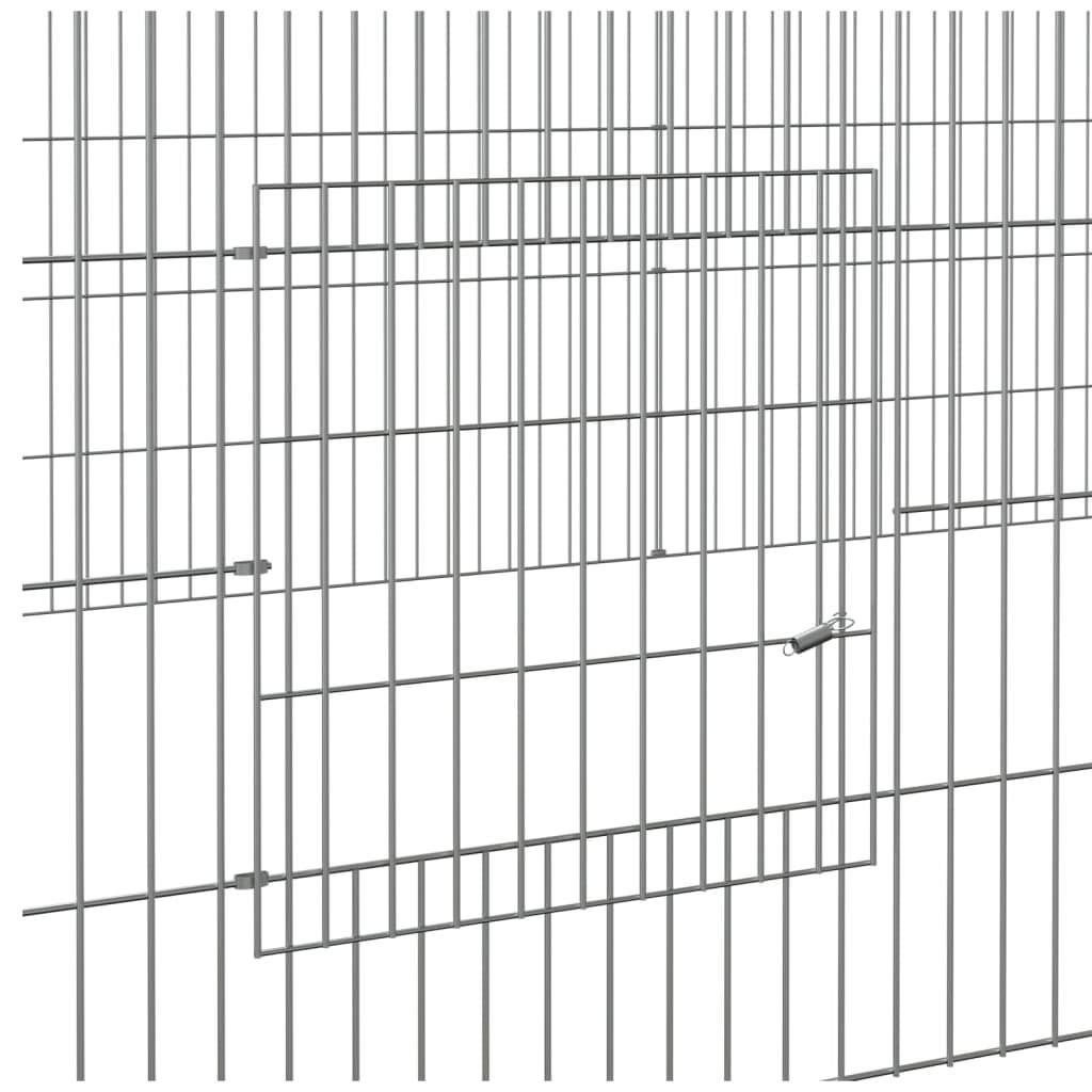 Cage à lapin 4 panneaux en fer galvanisé - 433 x 109 x 54 cm - number 6.