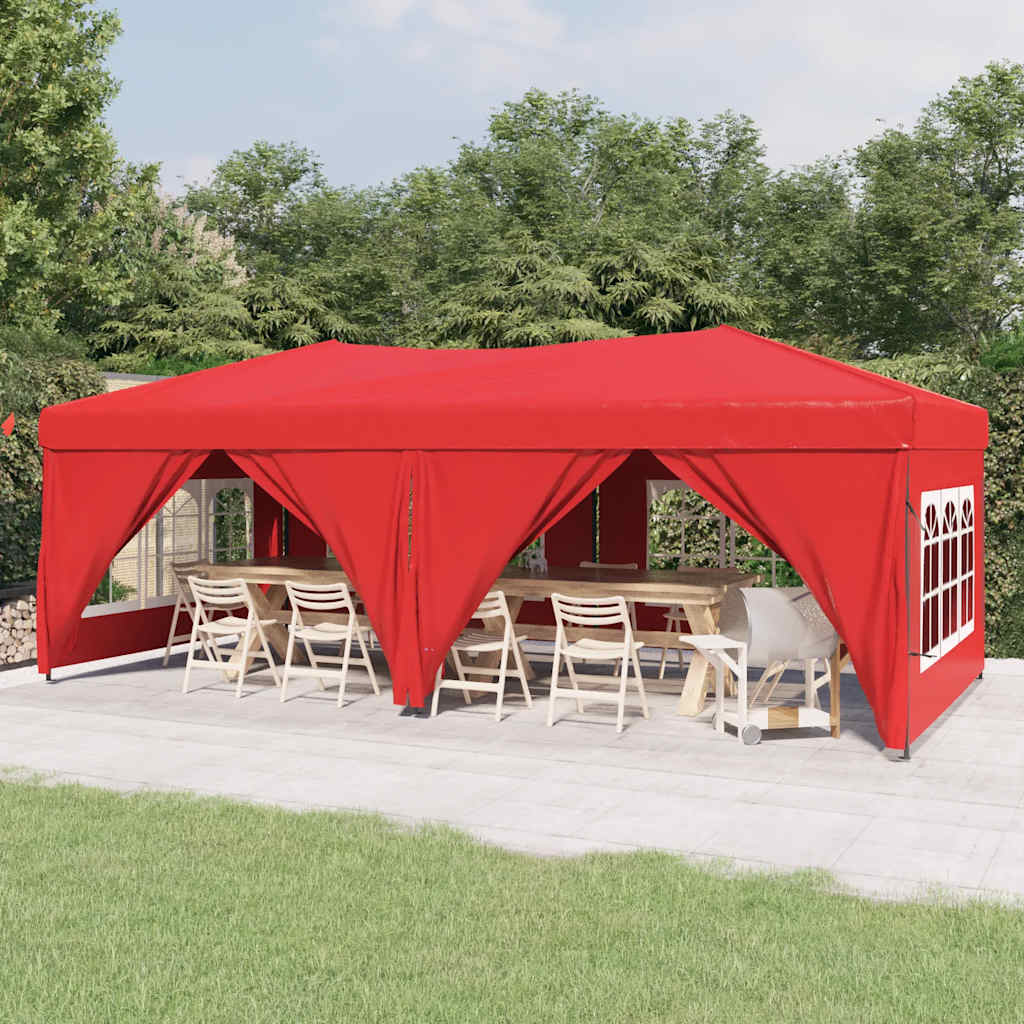 Foldable party tent with sidewalls - red, 3 x 6 m, 1 - number 1.