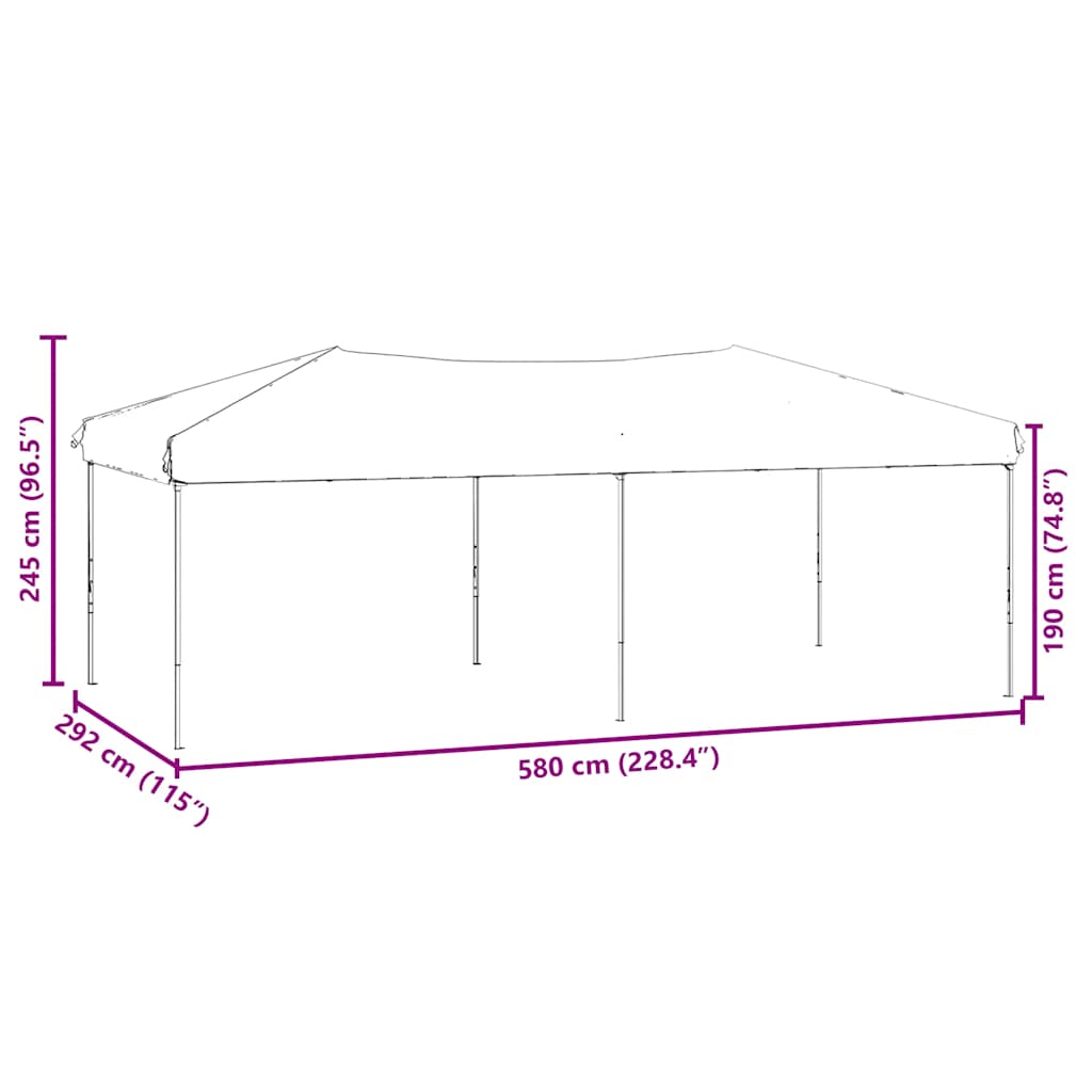 Foldable party tent with sidewalls - red, 3 x 6 m, 1 - number 9.