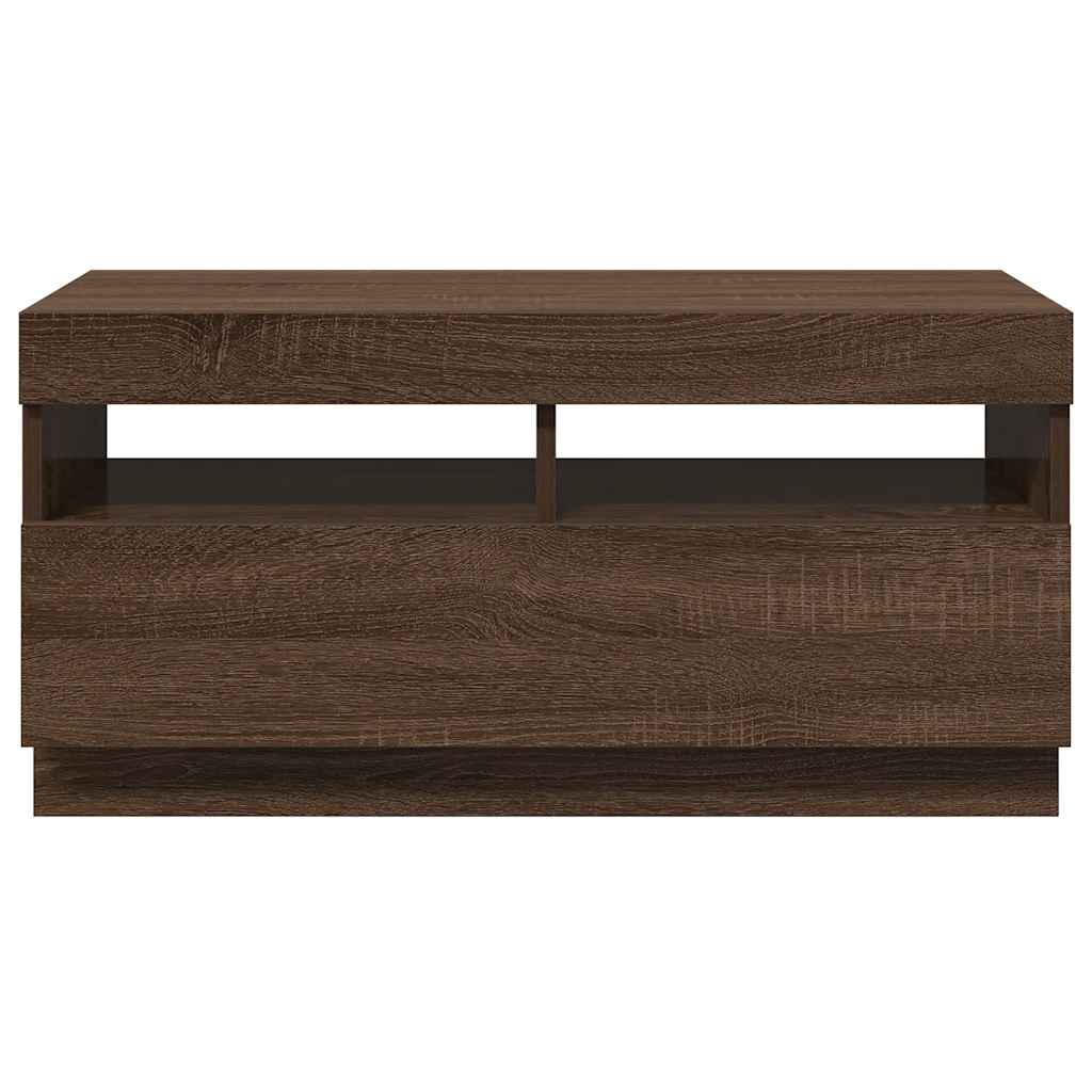 Tv-bord med led-lys 80x35x40 cm - brun eg, 1, 80 cm - number 7.