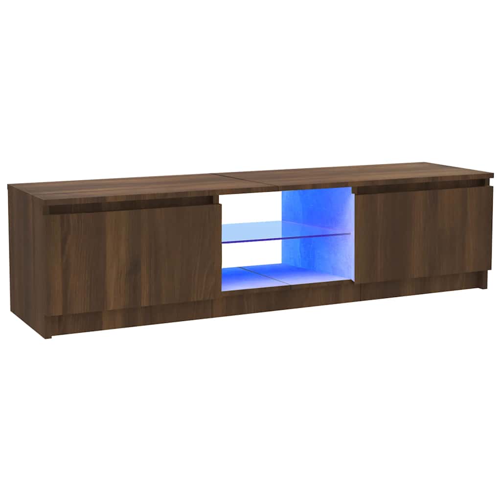 Tv-bord med led-lys 120x30x35,5 cm - brun eg, 1, ooo 2 - number 2.