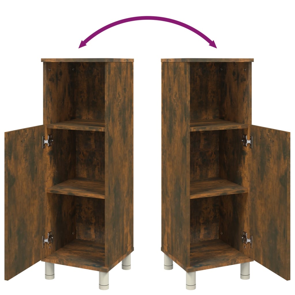 Szafka łazienkowa 30x30x95 cm drewno klejone dąb wędzony - dąb wędzony, 1 - number 9.