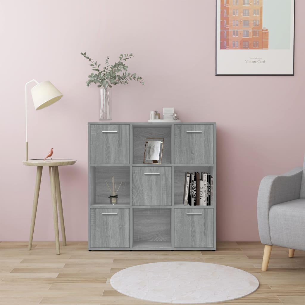 Libreria 90x30x90 cm legno ingegnerizzato - rovere sonoma grigio, 1 - number 1.