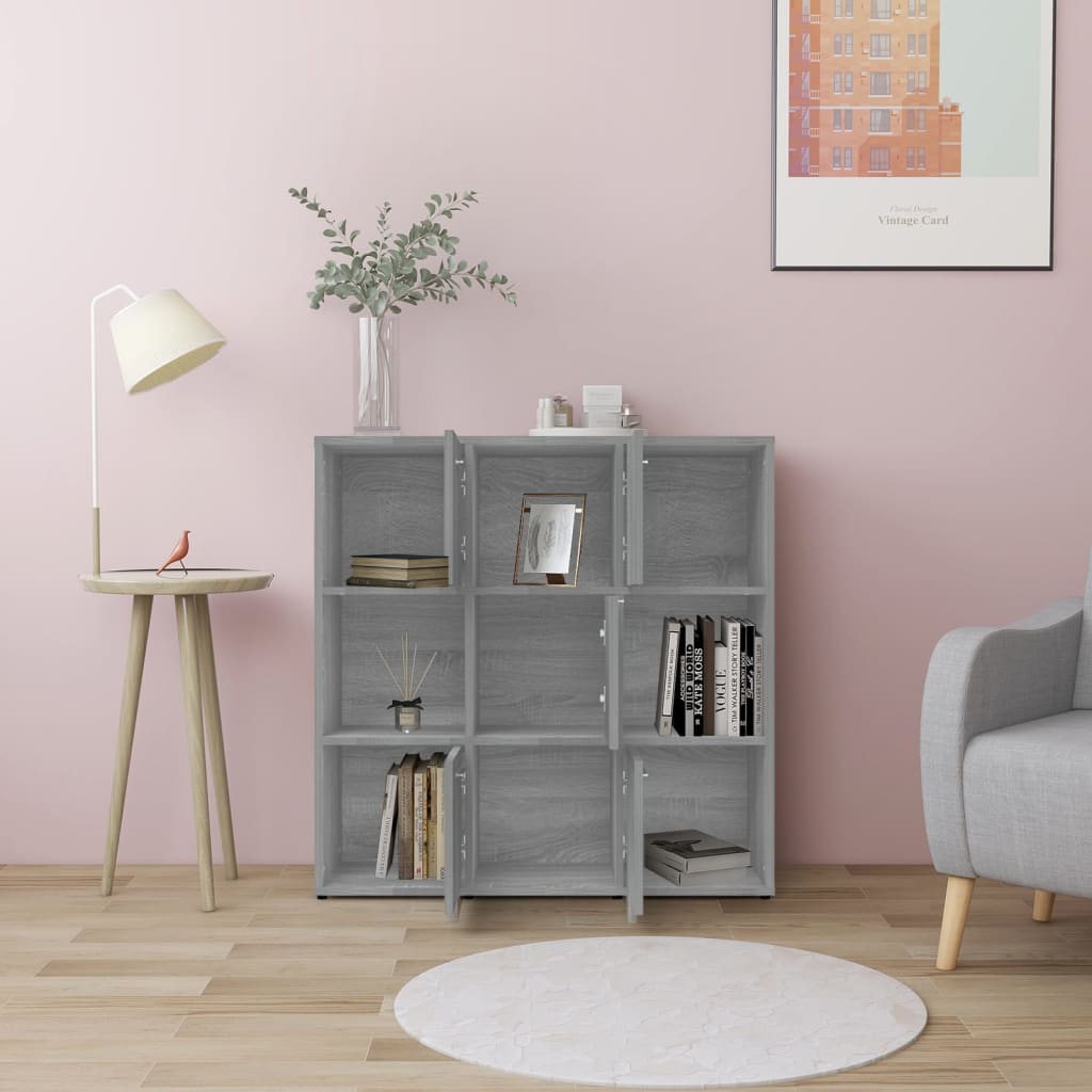 Libreria 90x30x90 cm legno ingegnerizzato - rovere sonoma grigio, 1 - number 3.