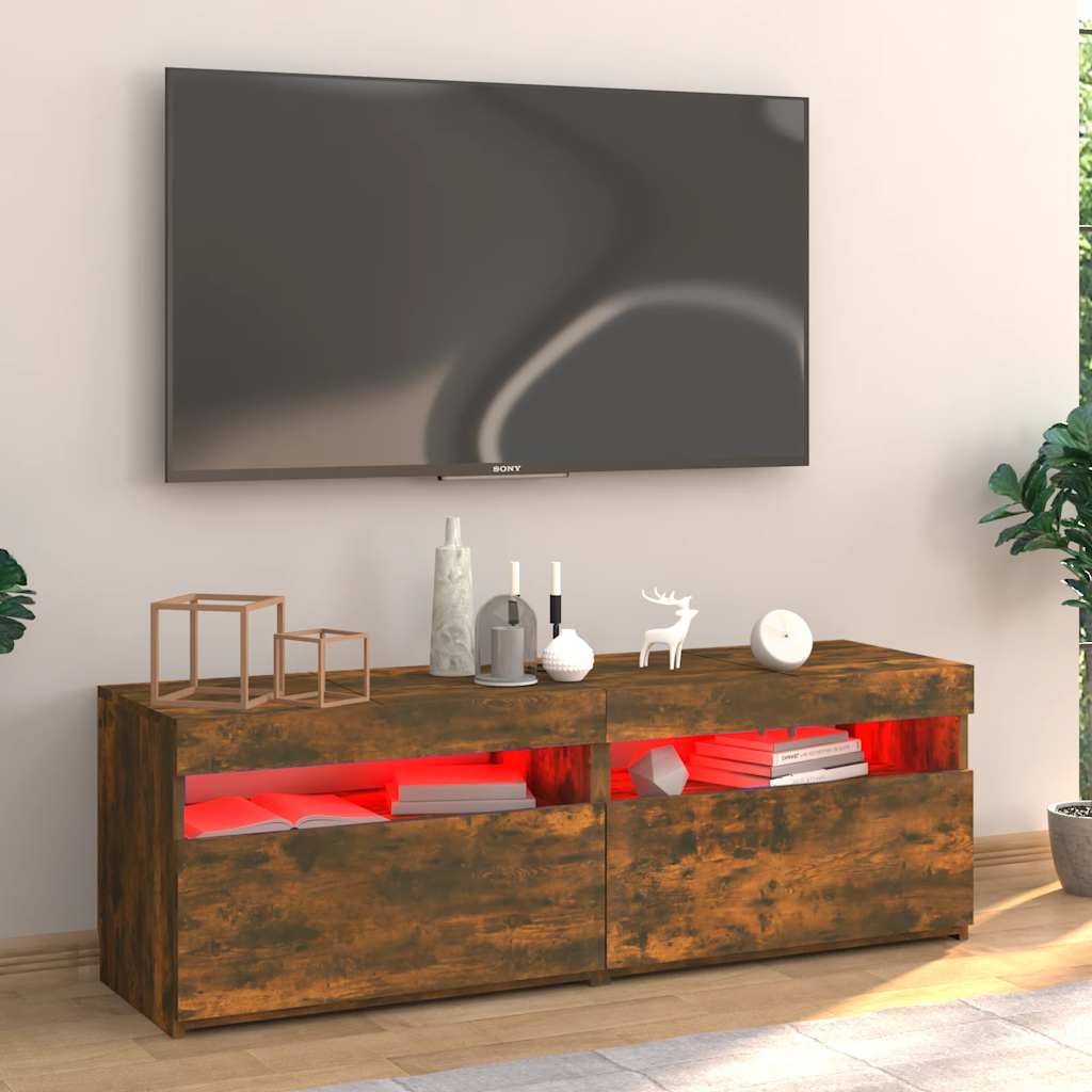 Tv-bord med led-lys 120x35x40 cm - røget eg, 1, 120 cm - number 5.