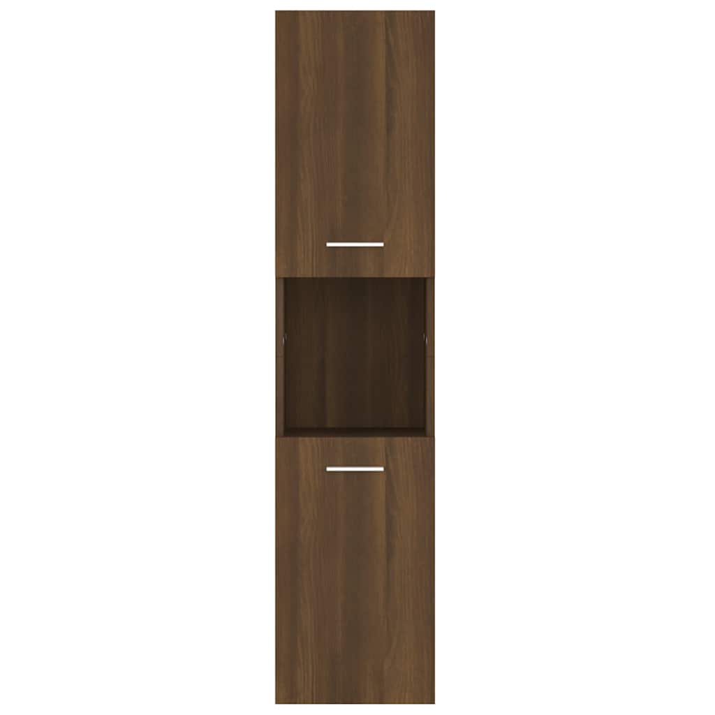 Badeværelsesskab 30x30x130 cm konstrueret træ brun egetræ - brun eg, 1, x - number 7.