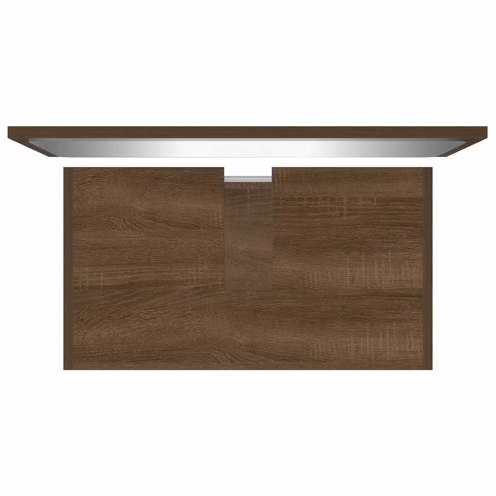 Badeværelsesmøbelsæt konstrueret træ brun egetræ - brun eg, 1, 2 - number 8.