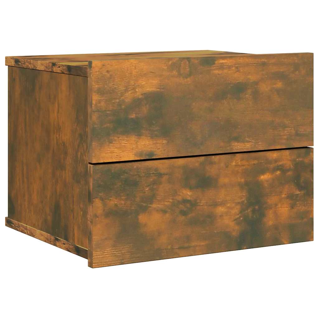Sengeborde stk. 40x30x30 cm konstrueret træ røget egetræ - røget eg, 2 - number 5.