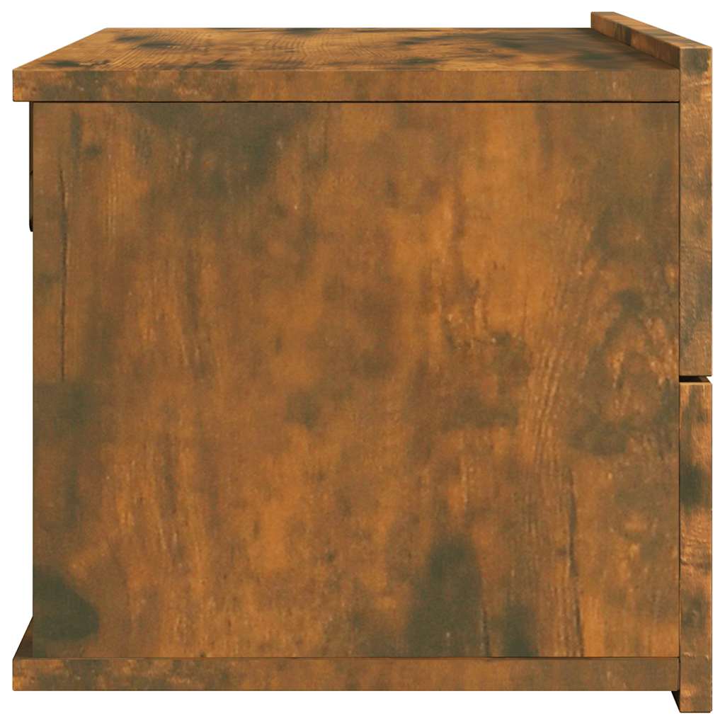Sengeborde stk. 40x30x30 cm konstrueret træ røget egetræ - røget eg, 2 - number 7.