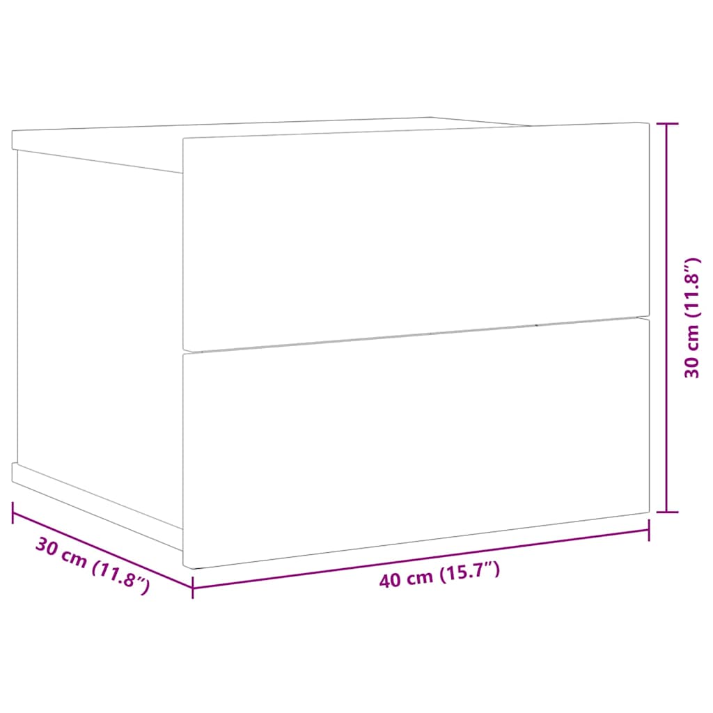 Sengeborde stk. 40x30x30 cm konstrueret træ røget egetræ - røget eg, 2 - number 10.
