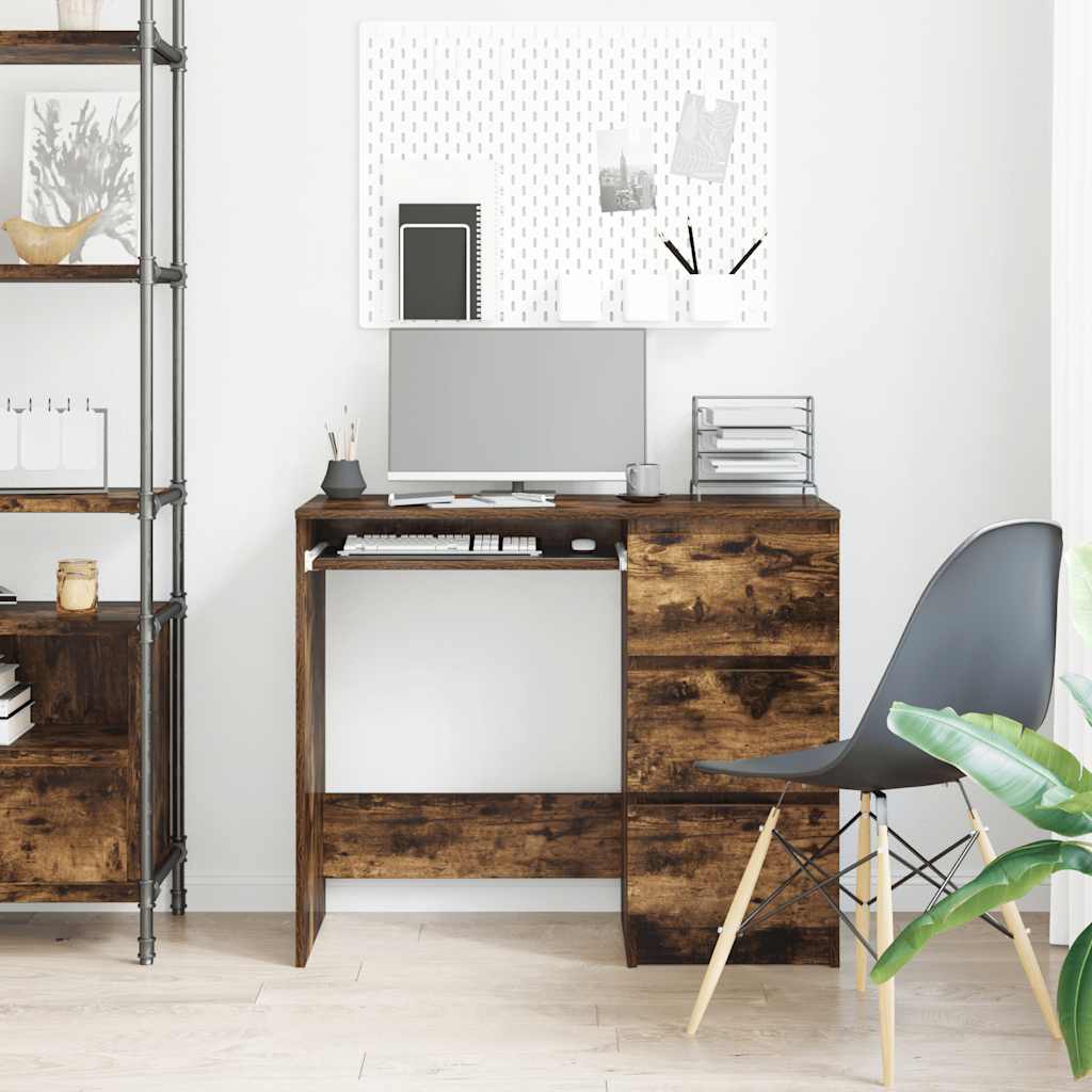 Bureau 90x45x76 cm contrecollé couleur chêne fumé - chêne fumé - number 3.