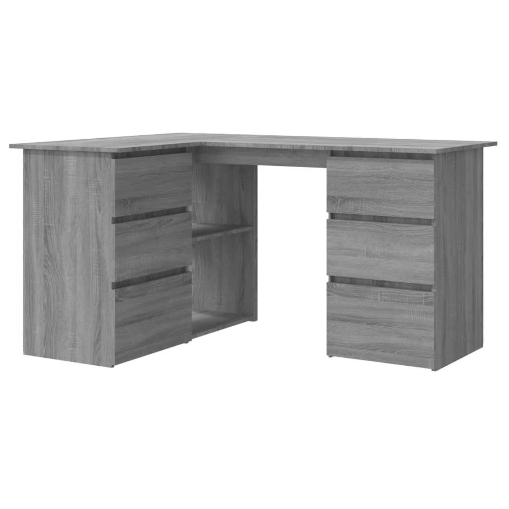 Desk 145x100x76 cm engineered wood - gray sonoma oak - number 2.