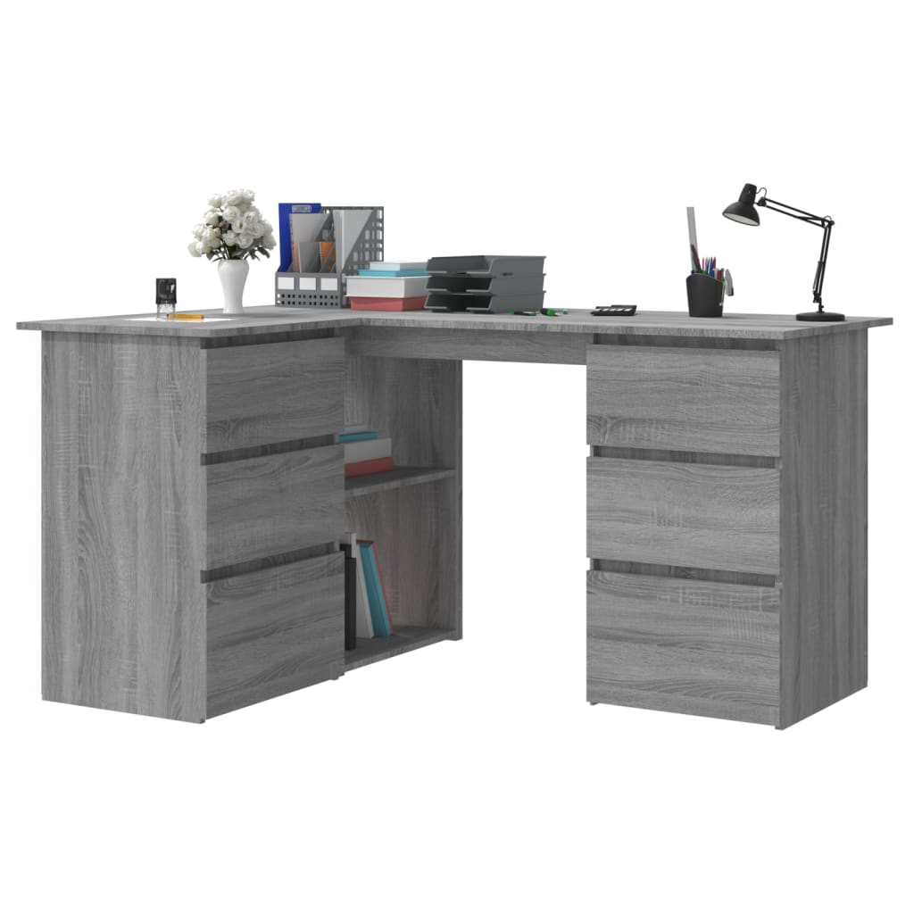 Desk 145x100x76 cm engineered wood - gray sonoma oak - number 3.