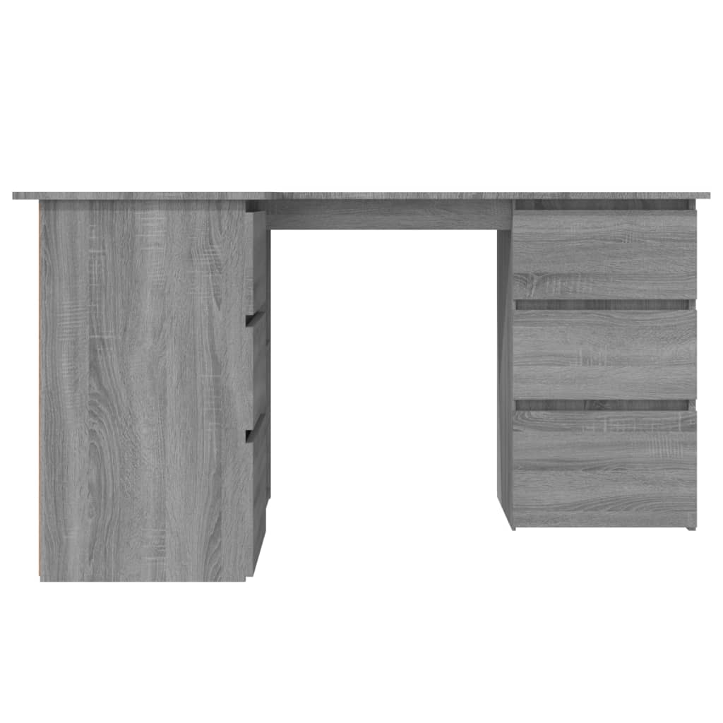 Desk 145x100x76 cm engineered wood - gray sonoma oak - number 6.