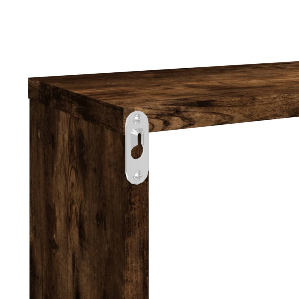 Półki ścienne szt. 80x15x26,5 cm drewno klejone dąb wędzony - dąb wędzony, 2, 1 - number 8.