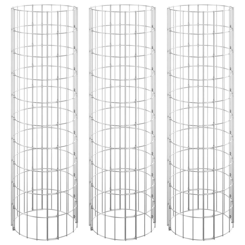 Round gabion-haved 3 pcs. ø30x100 cm galvanized steel - ø 30 x 100 cm (3 pieces), 1 - number 2.
