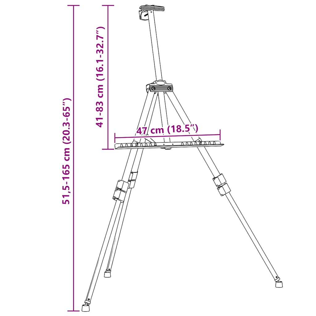 Caballete ajustable de metal negro - number 6.