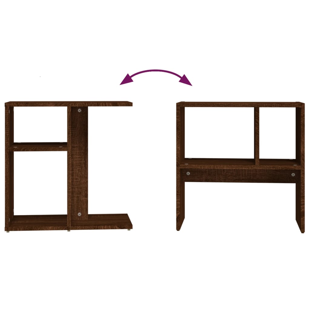 Sidebord 50x30x50 cm konstrueret træ brun egetræ - number 7.