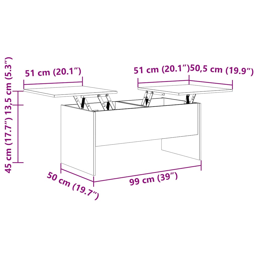 Stolić za kavu 102x50,5x46,5 cm konstruirano drvo - crni, 1 - number 9.