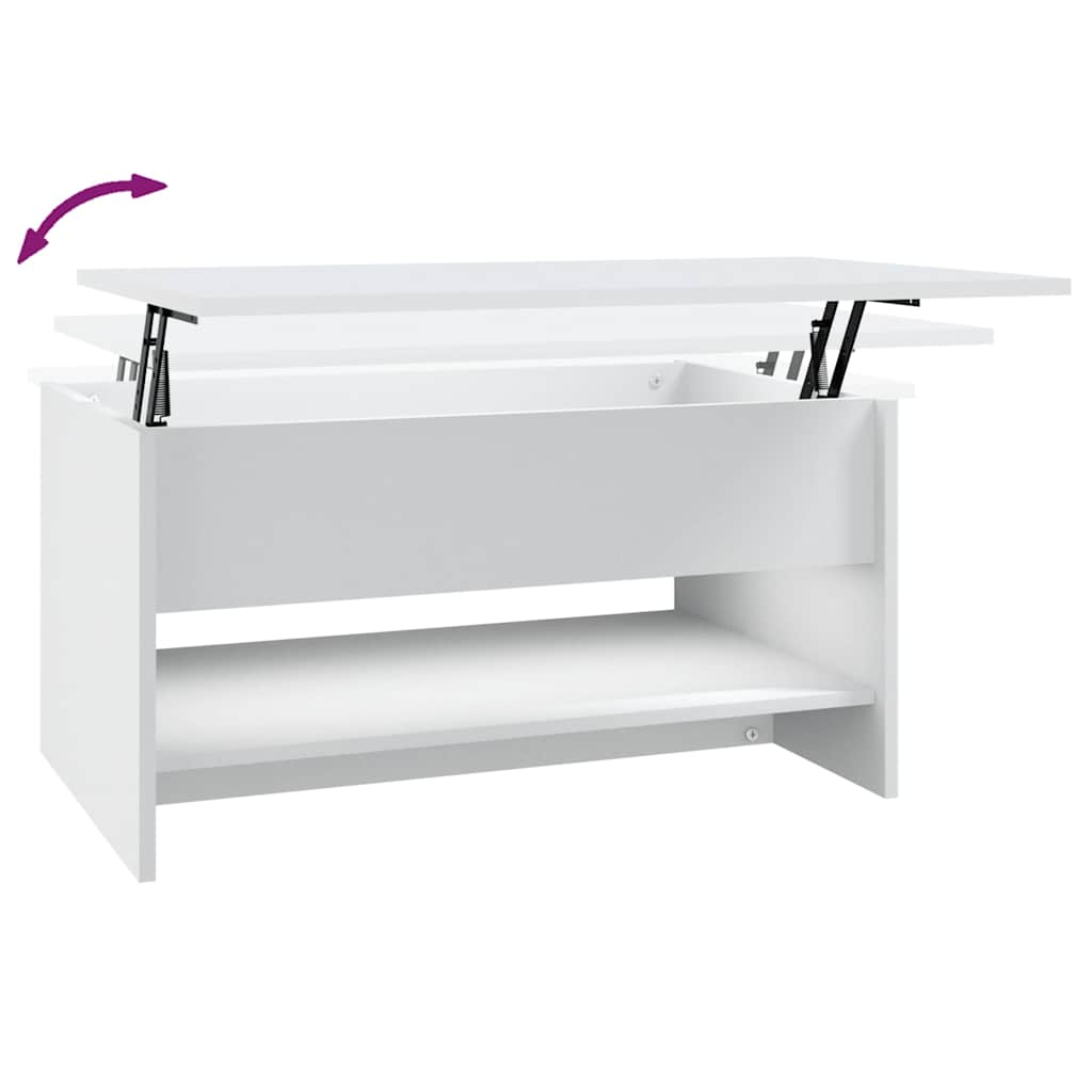 Sofabord 80x50x40 cm konstrueret træ - hvid, 1 - number 8.