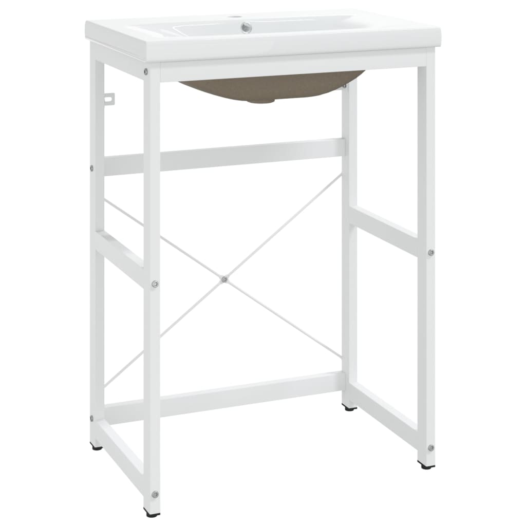 Ugradbeni sudoper na željeznom okviru - bijeli, 59 x 38 x 83 cm, 1 - number 2.