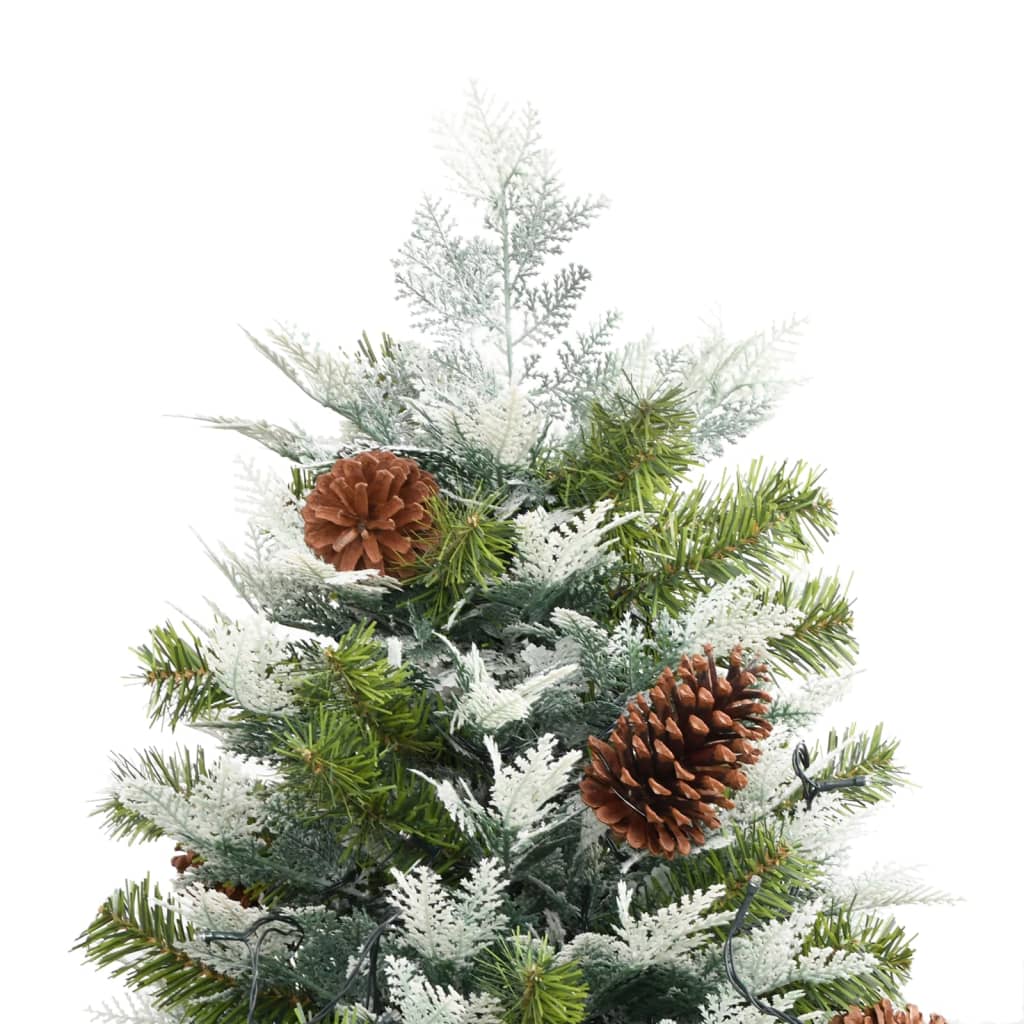 Sapin de noël avec pommes de pin et lumières pvc et pe 225 cm vert - 225 x 120 cm, 1 - number 8.