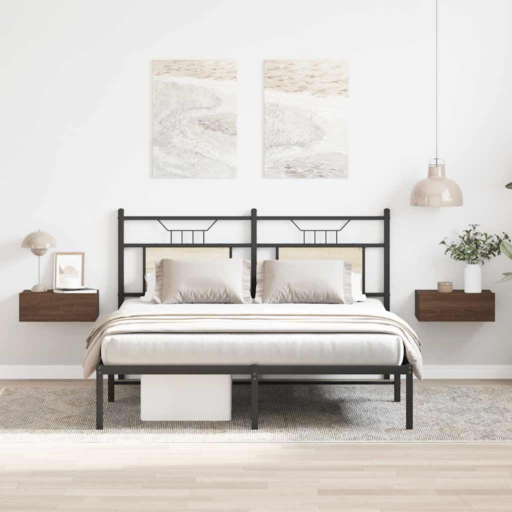 Væghængt natbord 40x30x15 cm konstrueret træ brun egetræ - brun eg, 2 - number 1.