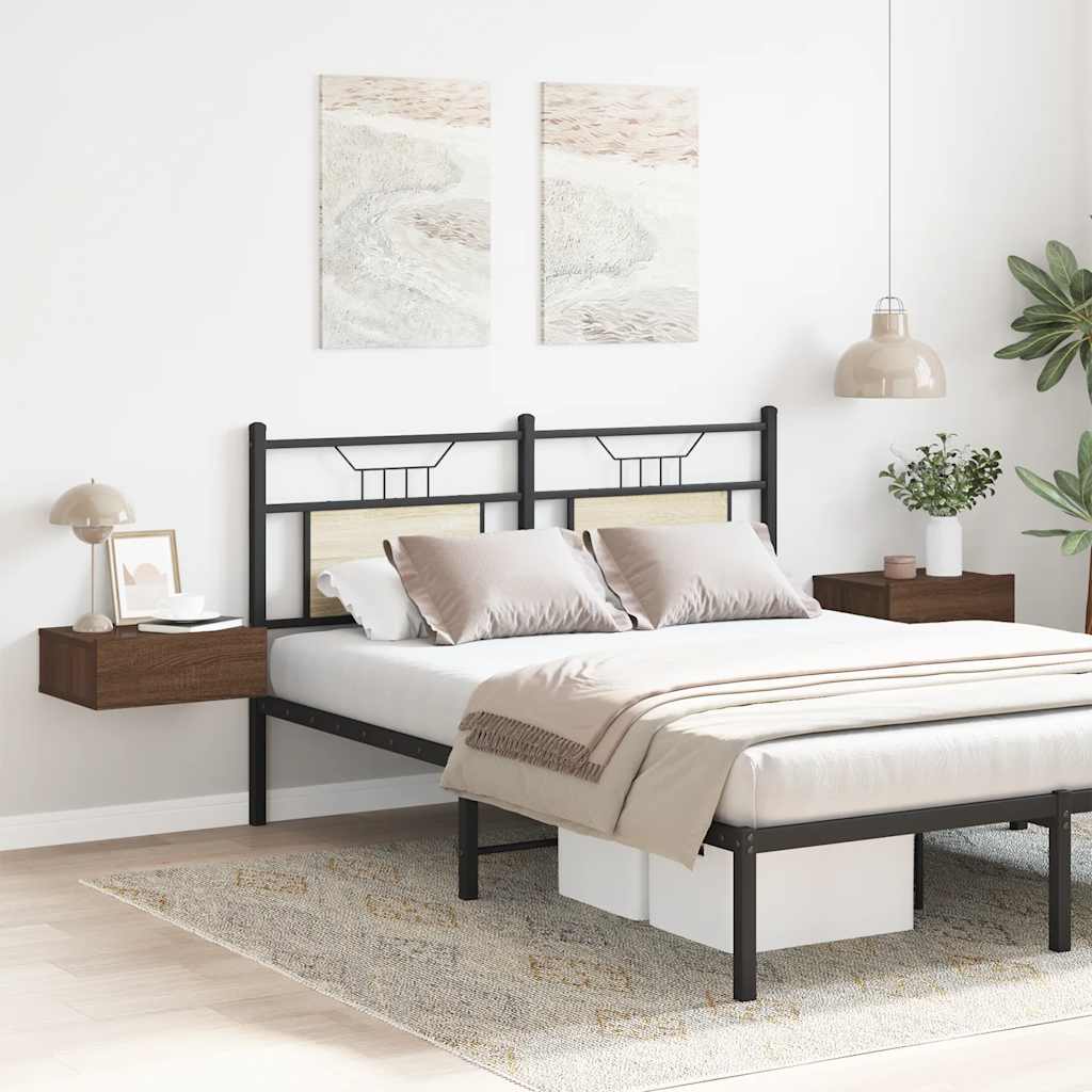 Væghængt natbord 40x30x15 cm konstrueret træ brun egetræ - brun eg, 2 - number 3.