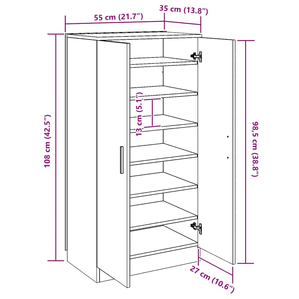 Skoreol 55x35x108 cm konstruirano drvo - betonsko sivo, 1 - number 10.