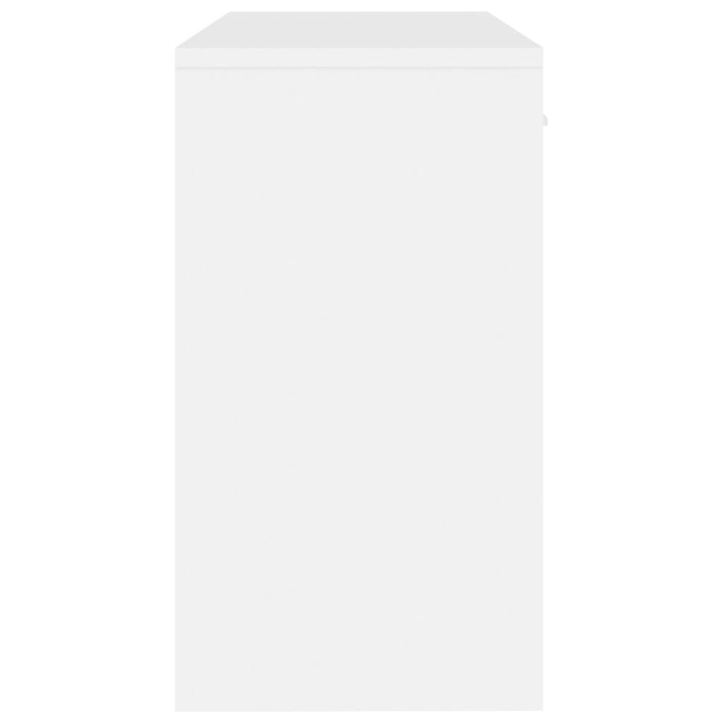 Skrivebord med skapelsen 100x40x73 cm konstruert tre - hvit høy glans - number 7.