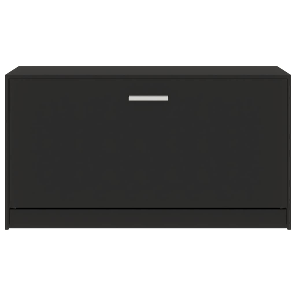 Shoe bench 80x24x45 cm engineered wood - black, 1 - number 5.