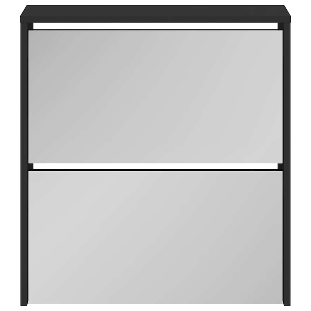 Ormarić za cipele s ogledalom 2 police 63x17x67 cm - crna, 1,67 cm - number 4.