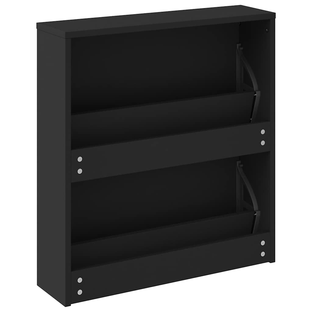 Ormarić za cipele s ogledalom 2 police 63x17x67 cm - crna, 1,67 cm - number 6.