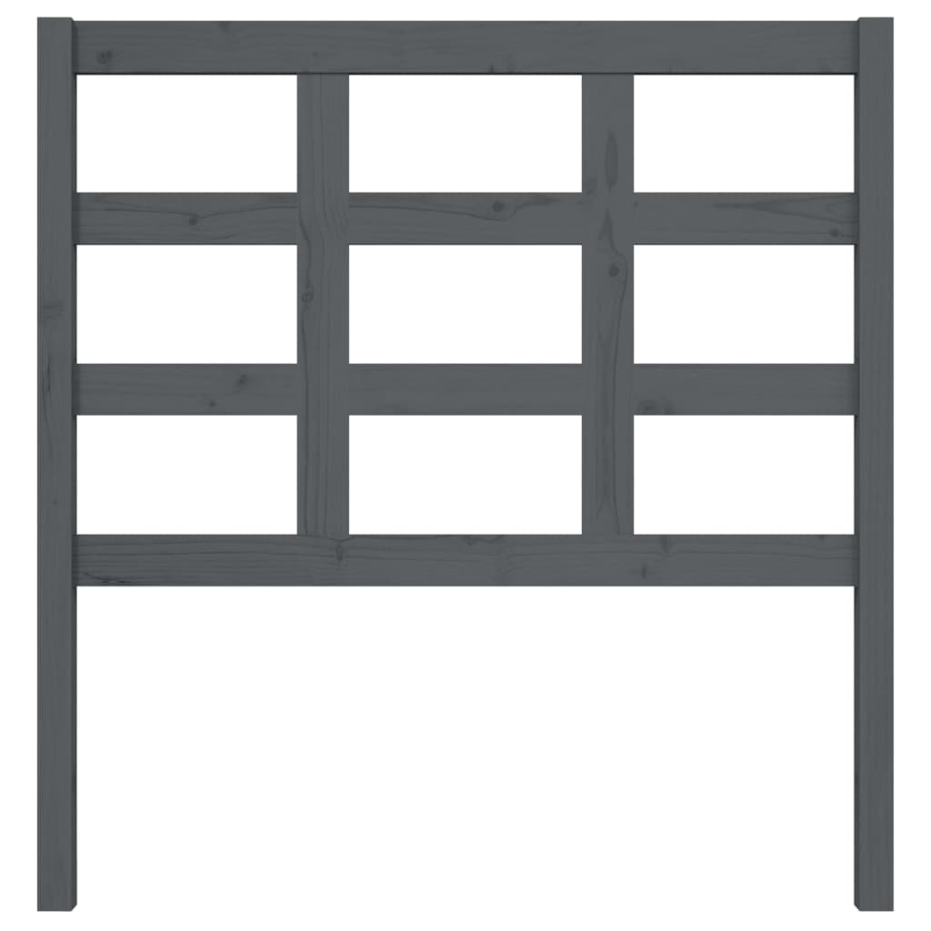 Sengegærde 95,5x4x100 cm massivt fyrretræ - grå, 95.5 x 100 cm, 1 - number 3.