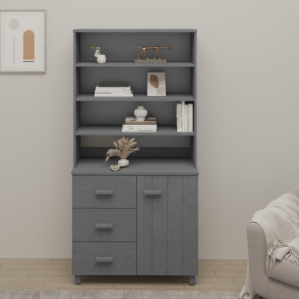 High cabinet hamar pine - dark grey, 2 - number 1.