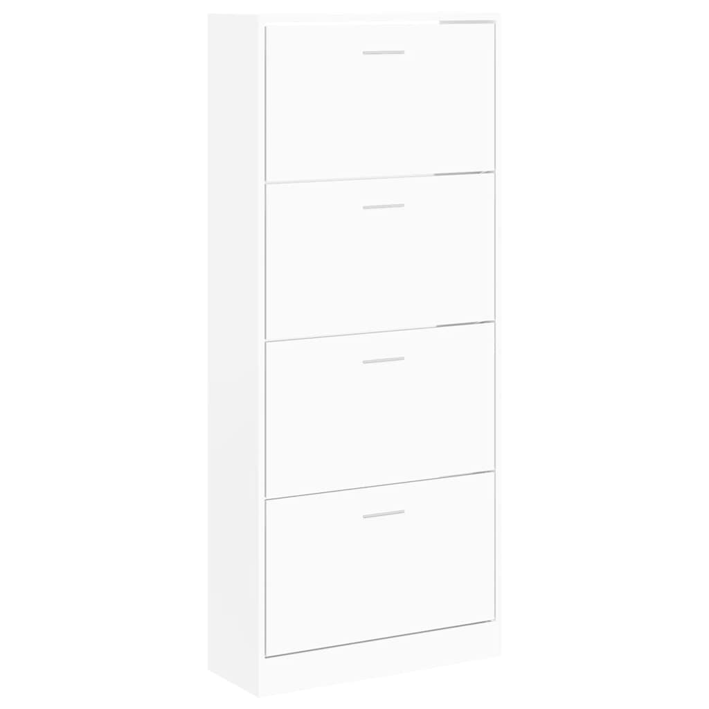 Skoskab 63x24x147 cm konstrueret træ - hvid, 1, 147 cm, ooo 1 - number 2.