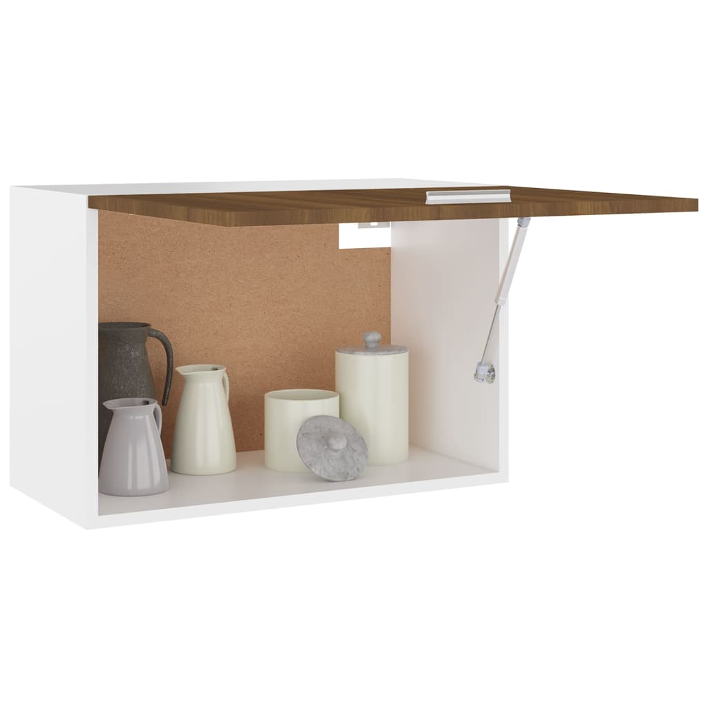 Zidni ormar 60x31x40 cm izgrađeno drvo smeđe hrastove boje - smeđi hrast, 1, viseći ormar (1 vrata zaklopke) 60 cm - number 4.