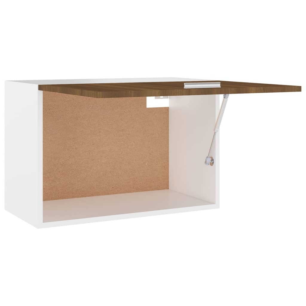 Zidni ormar 60x31x40 cm izgrađeno drvo smeđe hrastove boje - smeđi hrast, 1, viseći ormar (1 vrata zaklopke) 60 cm - number 7.