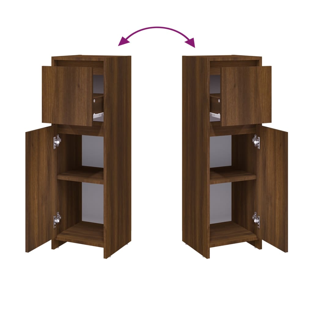 Szafka łazienkowa 30x30x95 cm drewno klejone dąb brązowy - number 6.