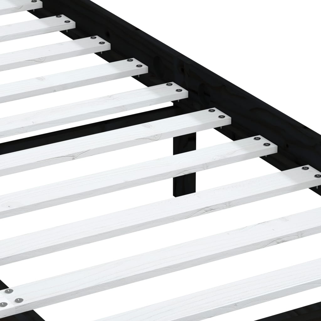 Okvir kreveta masivni bor - crni, 140 x 190 cm - number 6.