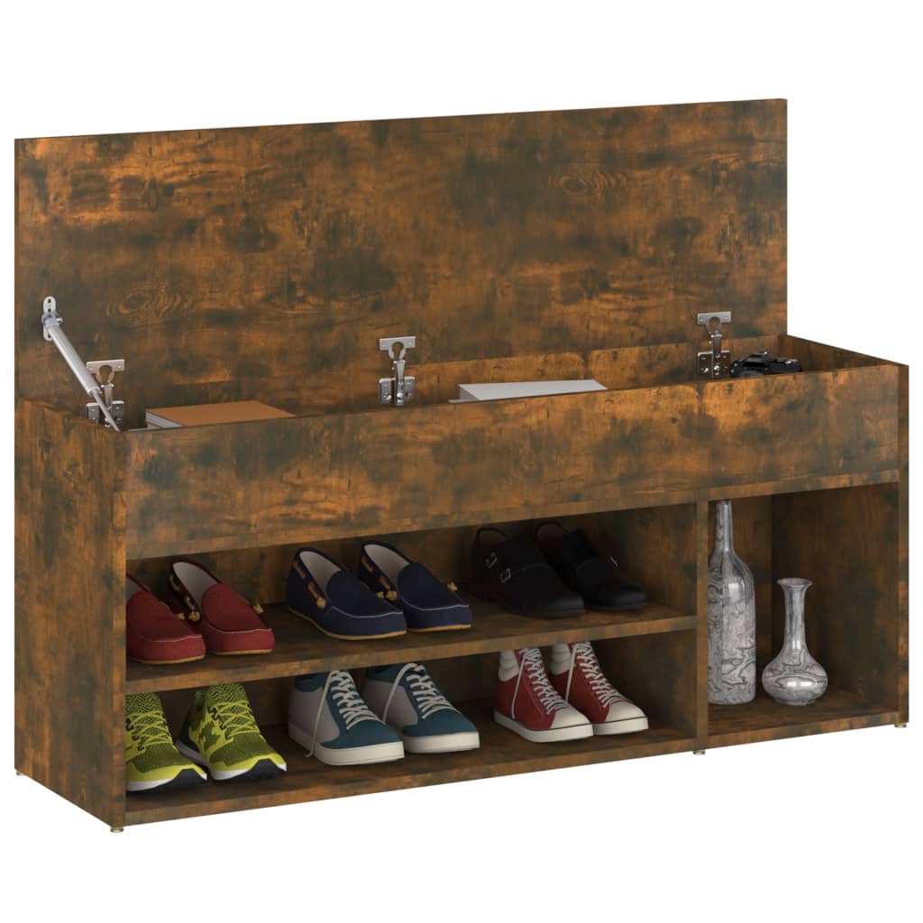 Klupa za cipele 105x30x45 cm izrađeno drvo dimljeni hrast boja - dimljeni hrast, 1 - number 3.