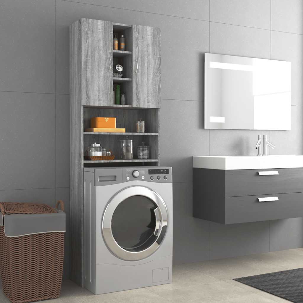 Washing machine cabinet 64x25.5x190 cm - gray sonoma oak, 1 - number 1.